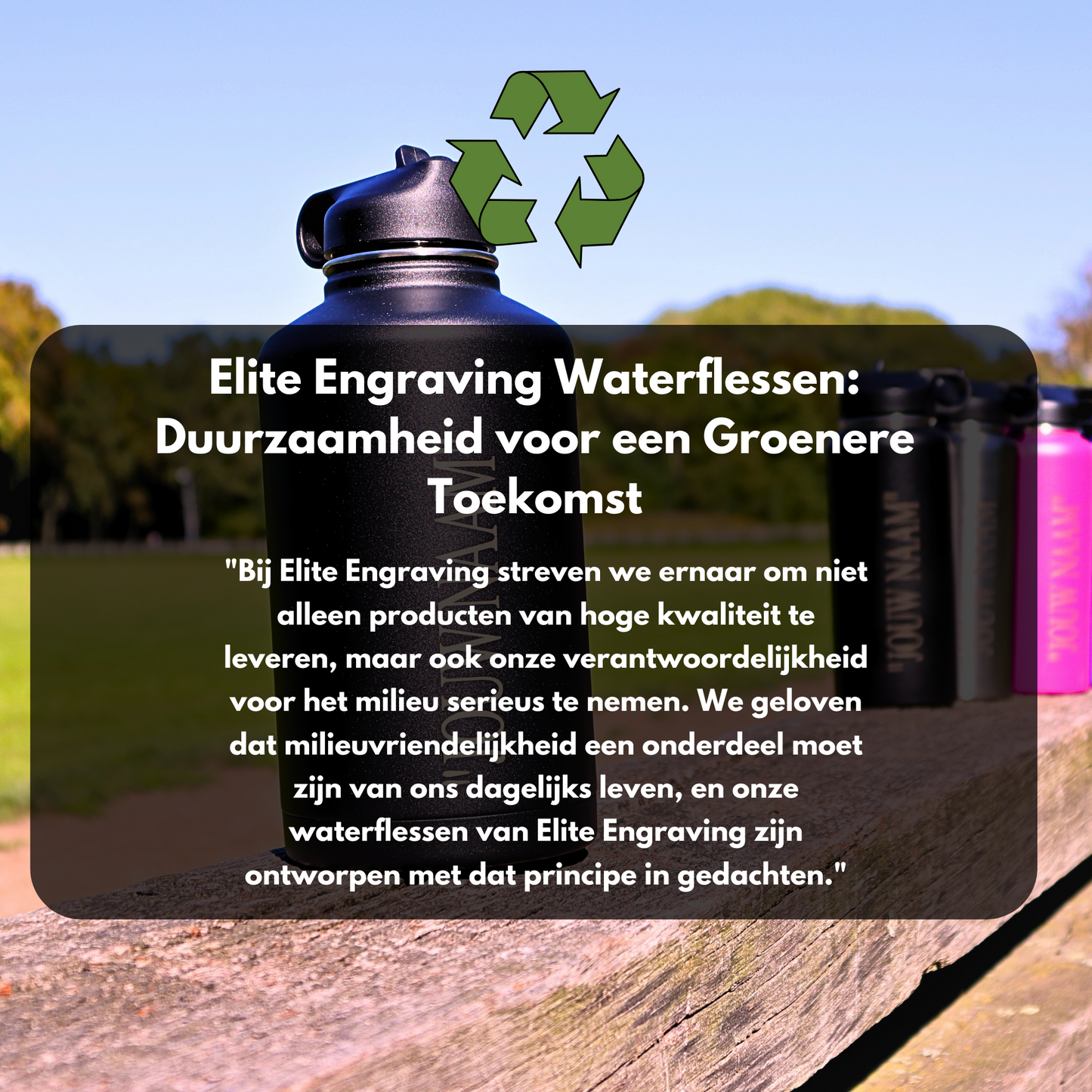 Water Bottle Black 2L - With Straw