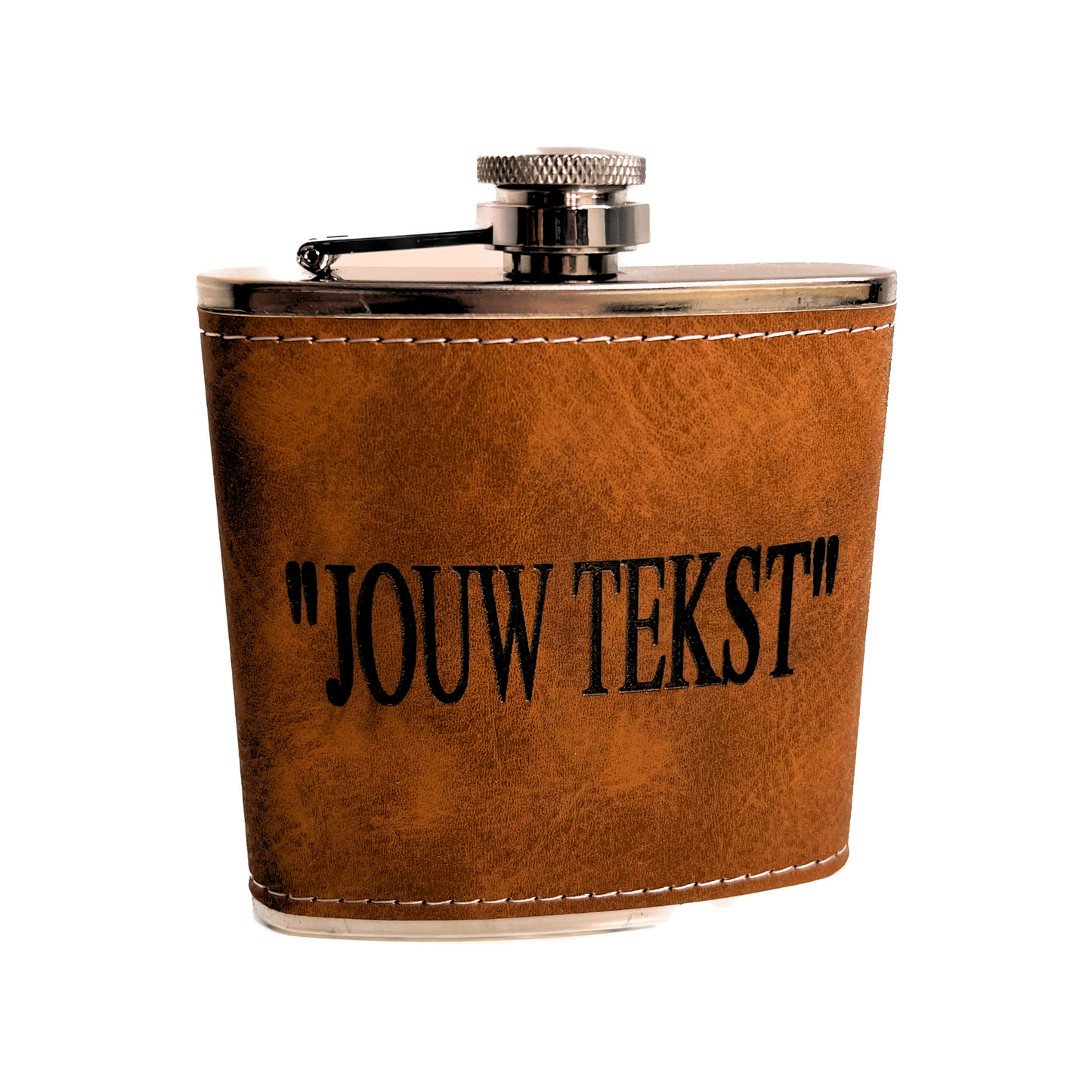 Personalized Stainless Steel Hip Flask with Leather