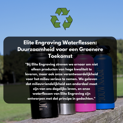 Waterfles Zilver 1L - Met Rietje
